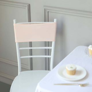 Versatile and Chic Blush Spandex Chair Sashes Versatile and Chic Blush Spandex Chair Sashes