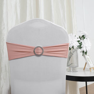 Add a Touch of Elegance with Dusty Rose Spandex Chair Sashes