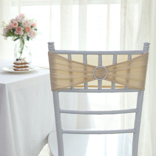 Beige Spandex Stretch Chair Sashes: The Perfect Party Accent