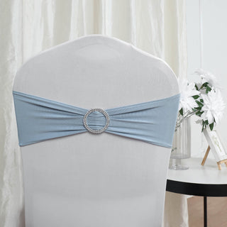 Elevate Your Event Décor with Dusty Blue Spandex Chair Sashes