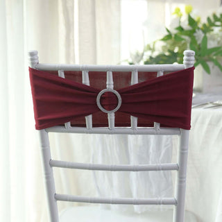 Burgundy Spandex Stretch Chair Sashes: The Perfect Decorative Accent Burgundy Spandex Stretch Chair Sashes: The Perfect Decorative Accent