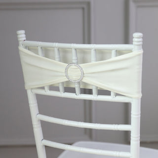 Versatile and Stylish Ivory Spandex Chair Sashes