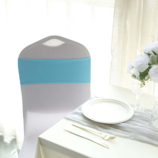 Turquoise Spandex Stretch Chair Sashes Turquoise Spandex Stretch Chair Sashes