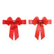 5 Pack | Red | Reversible Chair Sashes with Buckle | Double Sided Pre-tied Bow Tie Chair Bands | Satin & Faux Leather