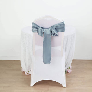 Create a Memorable Event with Our Dusty Blue Satin Chair Sashes Create a Memorable Event with Our Dusty Blue Satin Chair Sashes