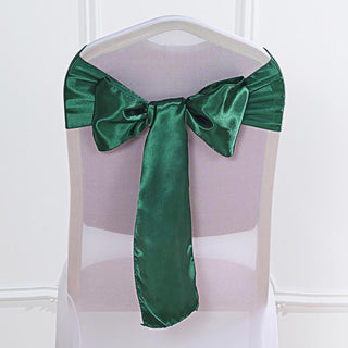 Add Elegance to Your Event with Hunter Emerald Green Satin Chair Sashes