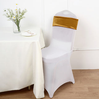 Create a Luxurious and Memorable Event with Gold Velvet Ruffle Stretch Chair Sashes