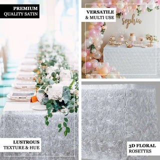 Create a Magical Atmosphere with White Rosette Table Skirt