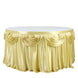 14ft Champagne Pleated Satin Double Drape Table Skirt