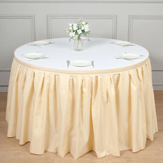 Durable and Affordable Pleated Table Skirt for Any Occasion