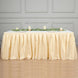 14ft Beige Pleated Polyester Table Skirt, Banquet Folding Table Skirt