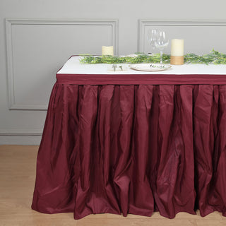 Durable and Affordable Pleated Table Skirt for Any Occasion