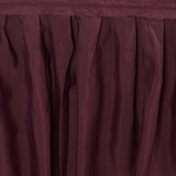 14ft Burgundy Pleated Polyester Table Skirt, Banquet Folding Table Skirt#whtbkgd
