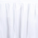 17ft White Pleated Polyester Table Skirt, Banquet Folding Table Skirt#whtbkgd
