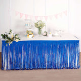 Metallic Foil Fringe Table Skirt, Self Adhesive Party Table Skirt - Royal Blue