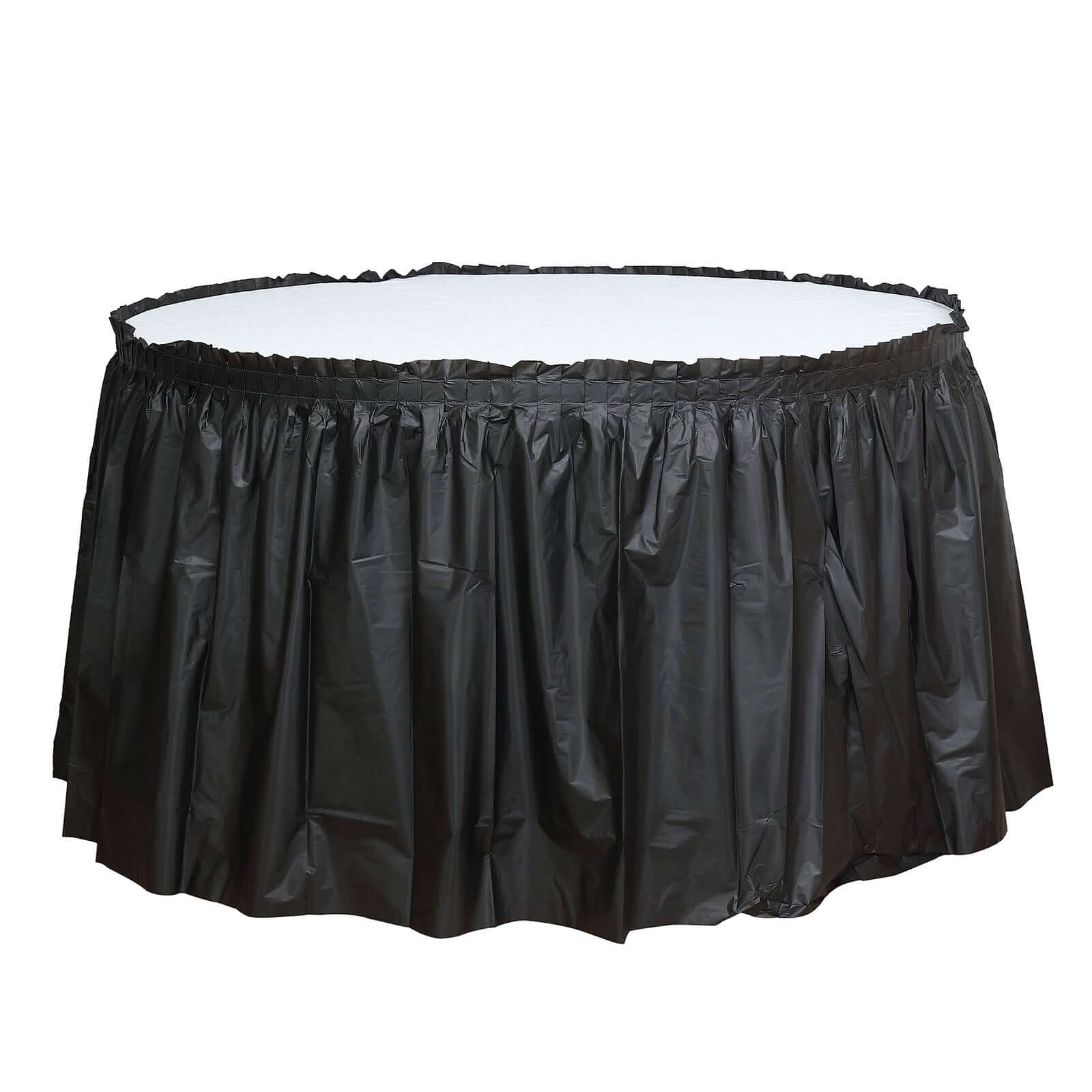 Black ruffle cheap table skirt