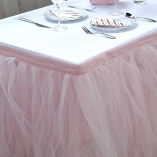 Enhance Your Table Decorations with the Blush Tutu Table Skirt