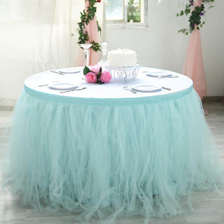Create a Festive and Magical Atmosphere with Serenity Blue Tulle Table Skirt
