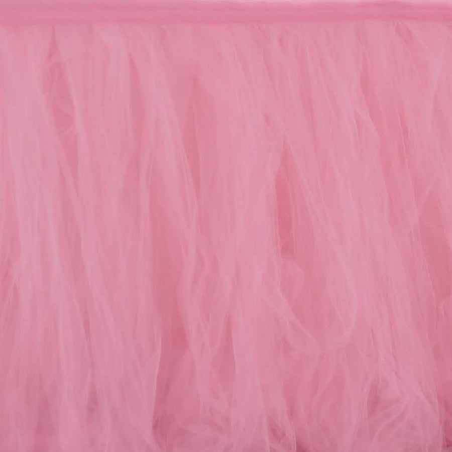 21FT | 4 Layer Tulle Tutu Pleated Table Skirts#whtbkgd