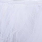 21FT White 8 Layer Tulle Tutu Pleated Table Skirts#whtbkgd
