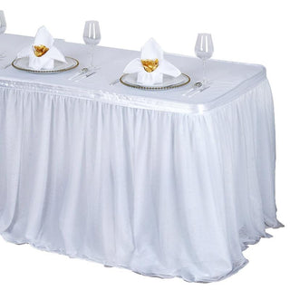Enhance Your Wedding Table Decor with the 14ft White Tulle Tutu Table Skirt