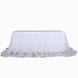 14FT White Extra Long 48 inch Two Layered Tulle & Satin Table Skirt