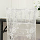 White Organza Floral Sequin Embroidered Chiavari Chair Back Slipcover