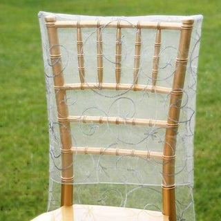 Elevate Your Event Decor with the Silver Organza Chiavari Chair Cover