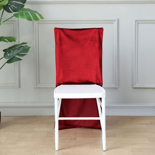 Create an Eye-Catching Statement with the Burgundy Buttery Soft Velvet Chiavari Chair Back Slipcover