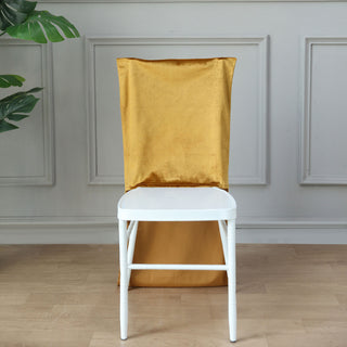 Experience Unparalleled Comfort and Style with the Gold Buttery Soft Solid Back Chair Cover