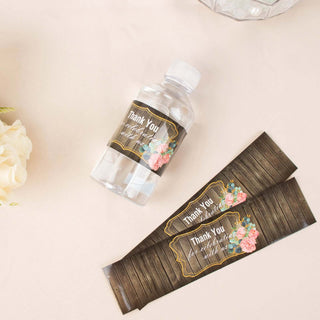 Rustic Theme Thank You Waterproof Water Bottle Labels - 24 Pack Rustic Theme Thank You Waterproof Water Bottle Labels - 24 Pack