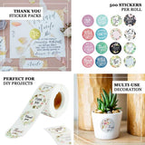 1 inch Floral Round Thank You For Supporting My Small Business Sticker Roll, Envelope Seal Stickers