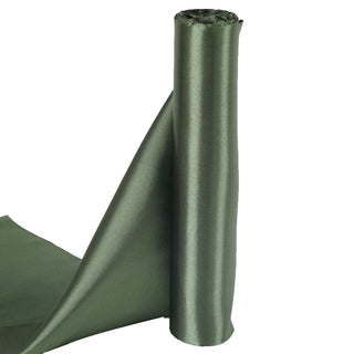 Elevate Your Event with Olive Green Satin Fabric Bolt
