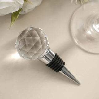 Elegant Clear Crystal Glass Ball Wine Bottle Stopper - Preserve Your Wine in Style Elegant Clear Crystal Glass Ball Wine Bottle Stopper - Preserve Your Wine in Style