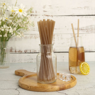 Natural Plant Based Compostable Eco-friendly 8" Biodegradable Sugarcane Straws - Perfect for Event Decor