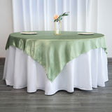72inch x 72inch Sage Green Seamless Satin Square Tablecloth Overlay