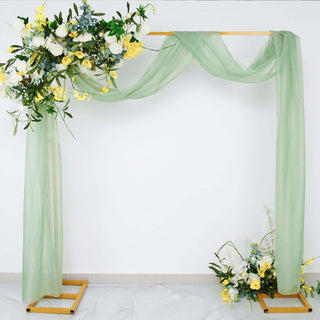 Elegant Sage Green Sheer Organza Wedding Arch Drapery Fabric Elegant Sage Green Sheer Organza Wedding Arch Drapery Fabric