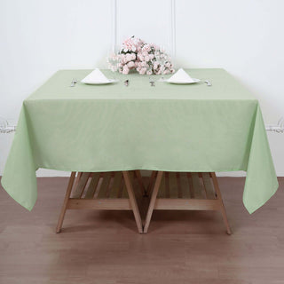 Elevate Your Event with the 70"x70" Sage Green Square Polyester Tablecloth Elevate Your Event with the 70"x70" Sage Green Square Polyester Tablecloth