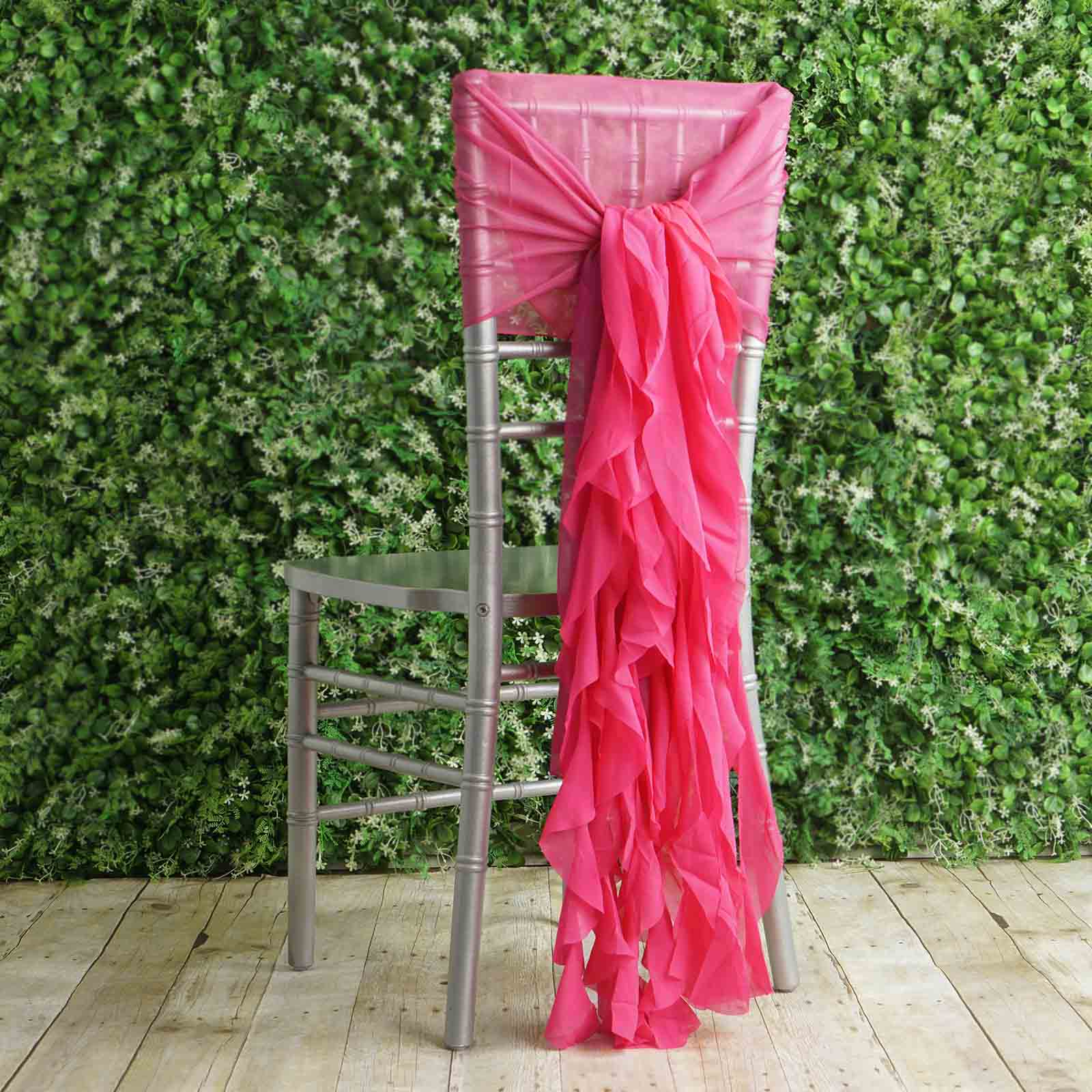 Rose Gold Chiffon Hoods With Curly Willow Chiffon authentic Chair Sashes