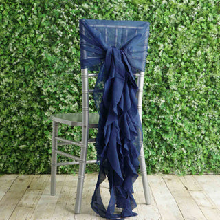Elevate Your Event Decor with Navy Blue Chiffon Hoods Elevate Your Event Decor with Navy Blue Chiffon Hoods