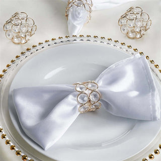 Add Elegance to Your Table with Shiny Gold Acrylic Crystal Gem Beaded Napkin Rings Add Elegance to Your Table with Shiny Gold Acrylic Crystal Gem Beaded Napkin Rings