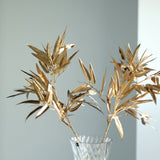 2 Pack | 33inch Shiny Metallic Gold Artificial Bamboo Leaf Branches