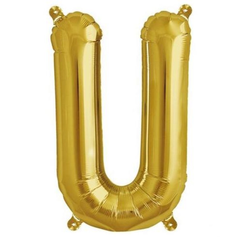 Gold foil balloon letter U