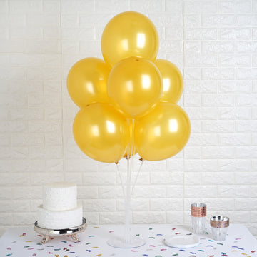 25 Pack 12" Shiny Pearl Gold Latex Helium, Air or Water Balloons