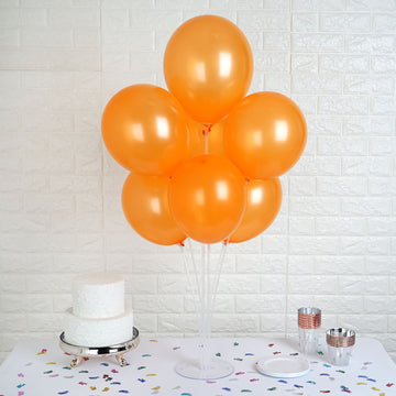 25 Pack 12" Shiny Pearl Orange Latex Helium, Air or Water Balloons
