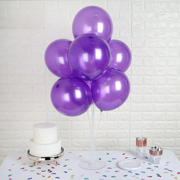 25 Pack 12" Shiny Pearl Purple Latex Helium, Air or Water Balloons