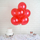 25 Pack | 12inches Shiny Pearl Red Latex Helium, Air or Water Balloons