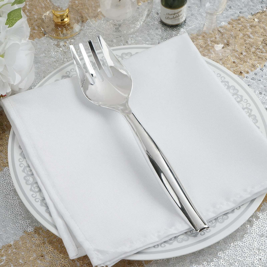 10" Silver Large Serving Forks, Plastic Forks