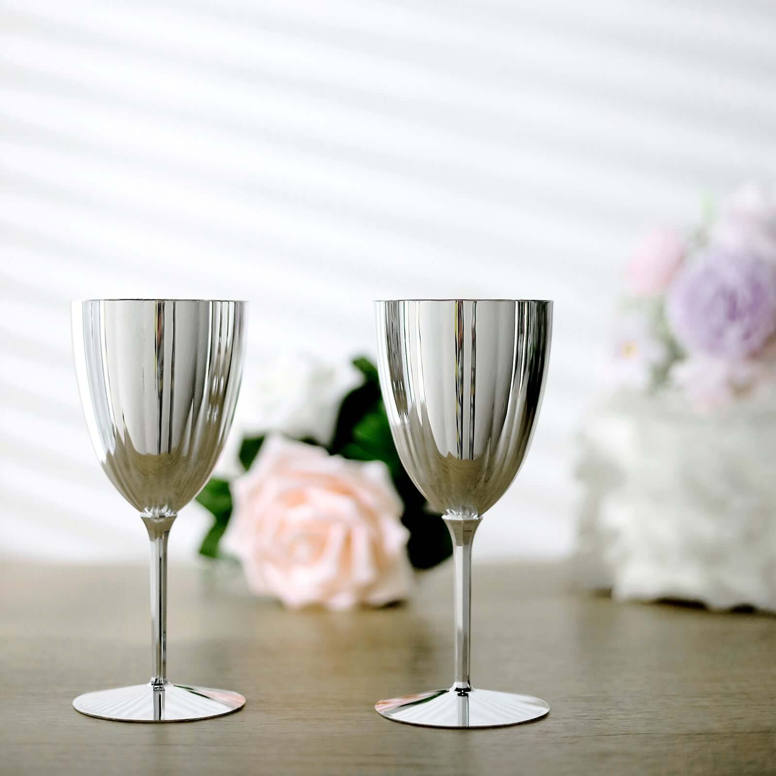 Silver plastic deals wine goblets