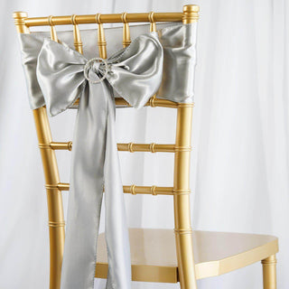 Add Elegance to Your Event with Silver Satin Chair Sashes Add Elegance to Your Event with Silver Satin Chair Sashes